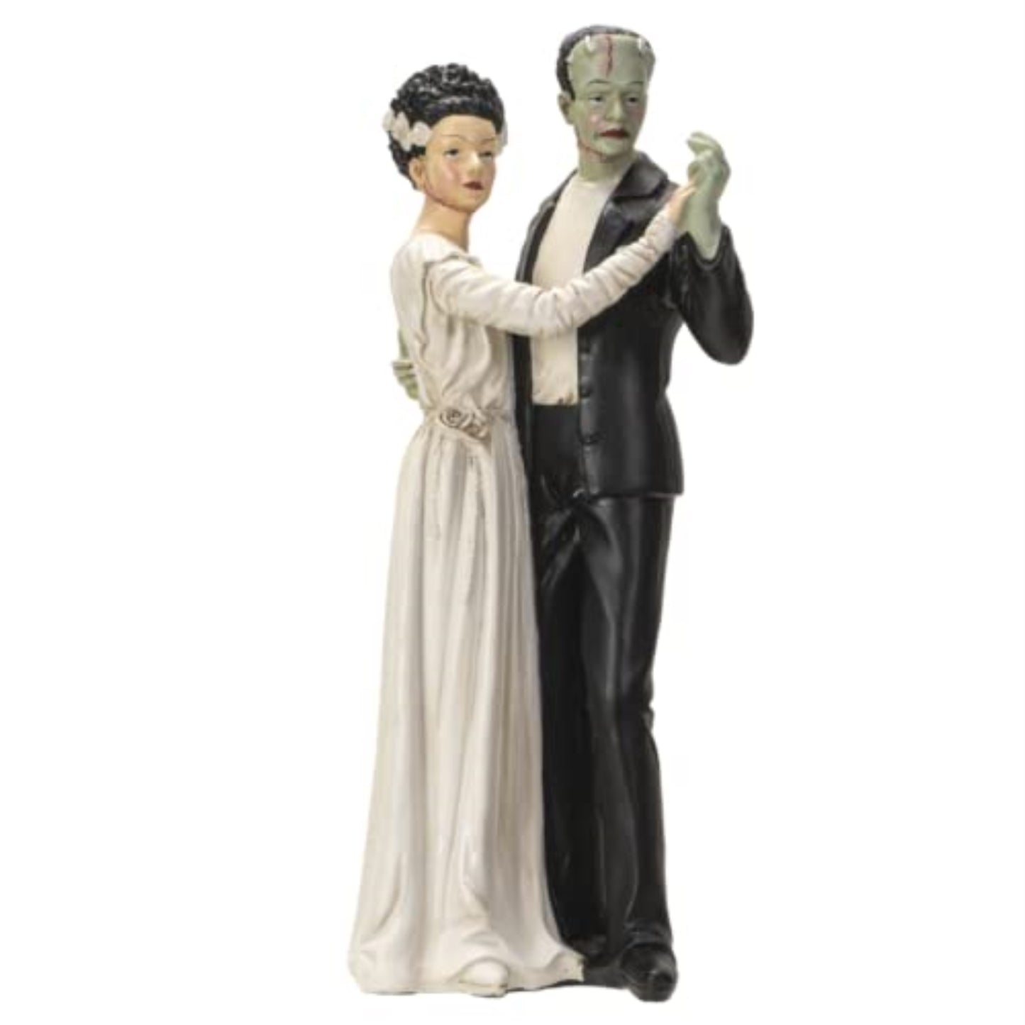 Frankenstein and Bride Dancing Figurine Gothic Decoration Statue 5.25 x 12 Inches