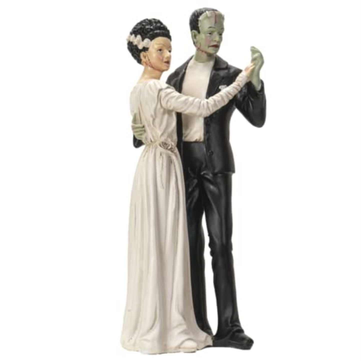 Frankenstein and Bride Dancing Figurine Gothic Decoration Statue 5.25 x 12 Inches