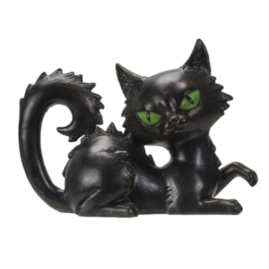 Black Cat Sitting Figurine Spooky Polyresin Statue and Home Decoration 8.27 Inches x 3.15 Inches x 5.91 Inches
