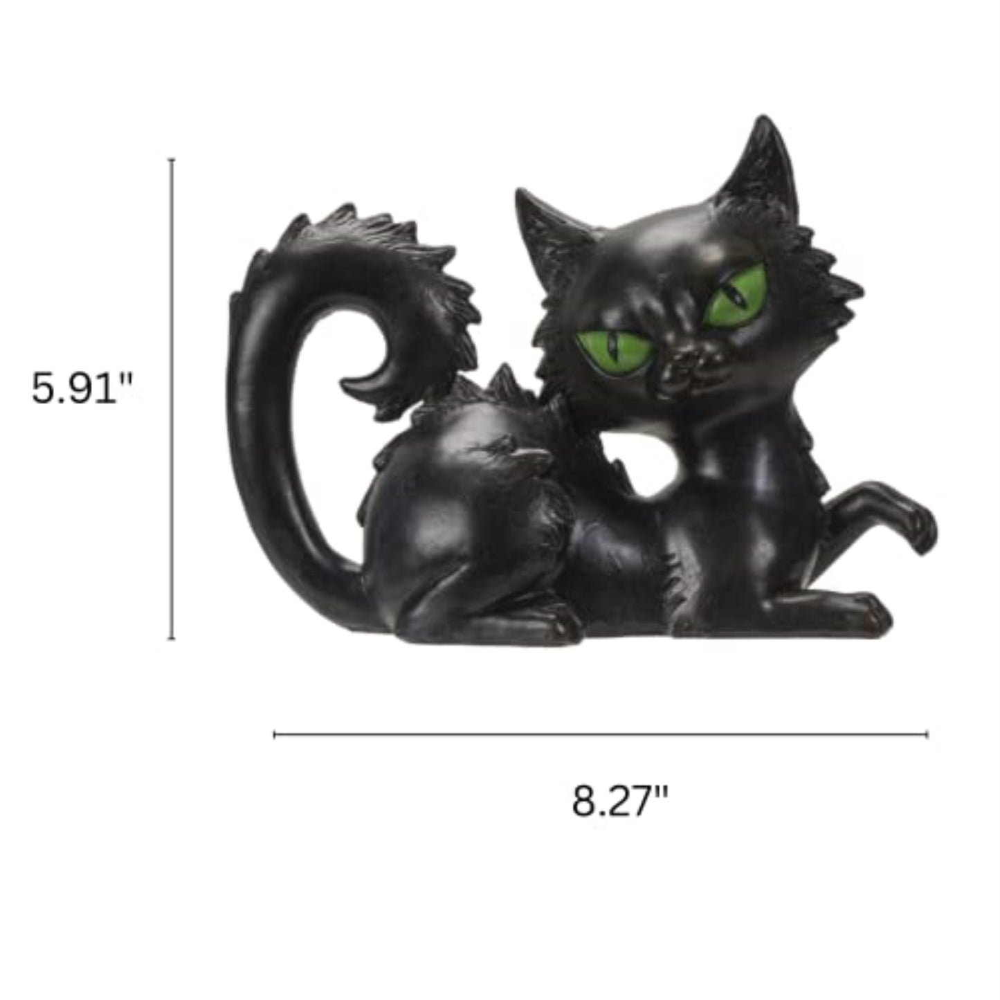 Black Cat Sitting Figurine Spooky Polyresin Statue and Home Decoration 8.27 Inches x 3.15 Inches x 5.91 Inches