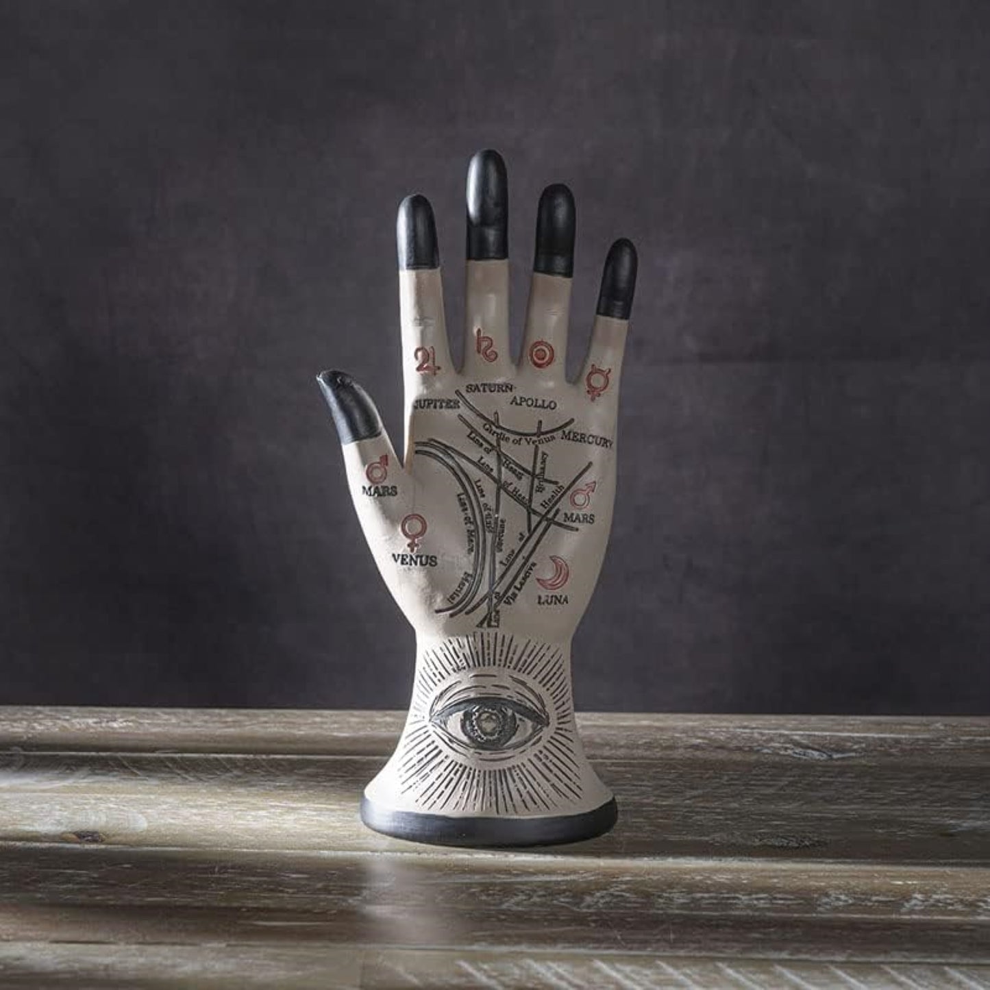 Palmistry Hand with Eye Figurine 8.9 inch Height Resin Halloween Home Decor