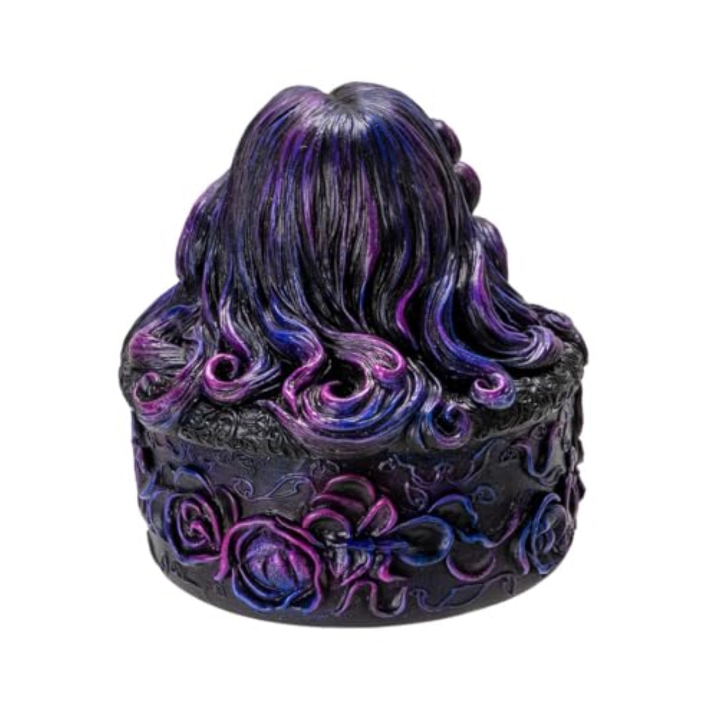 Sugar Skull Box with Floral Hair Design and Day of the Dead Aesthetic Ideal for Storing Jewelry Decorative Box