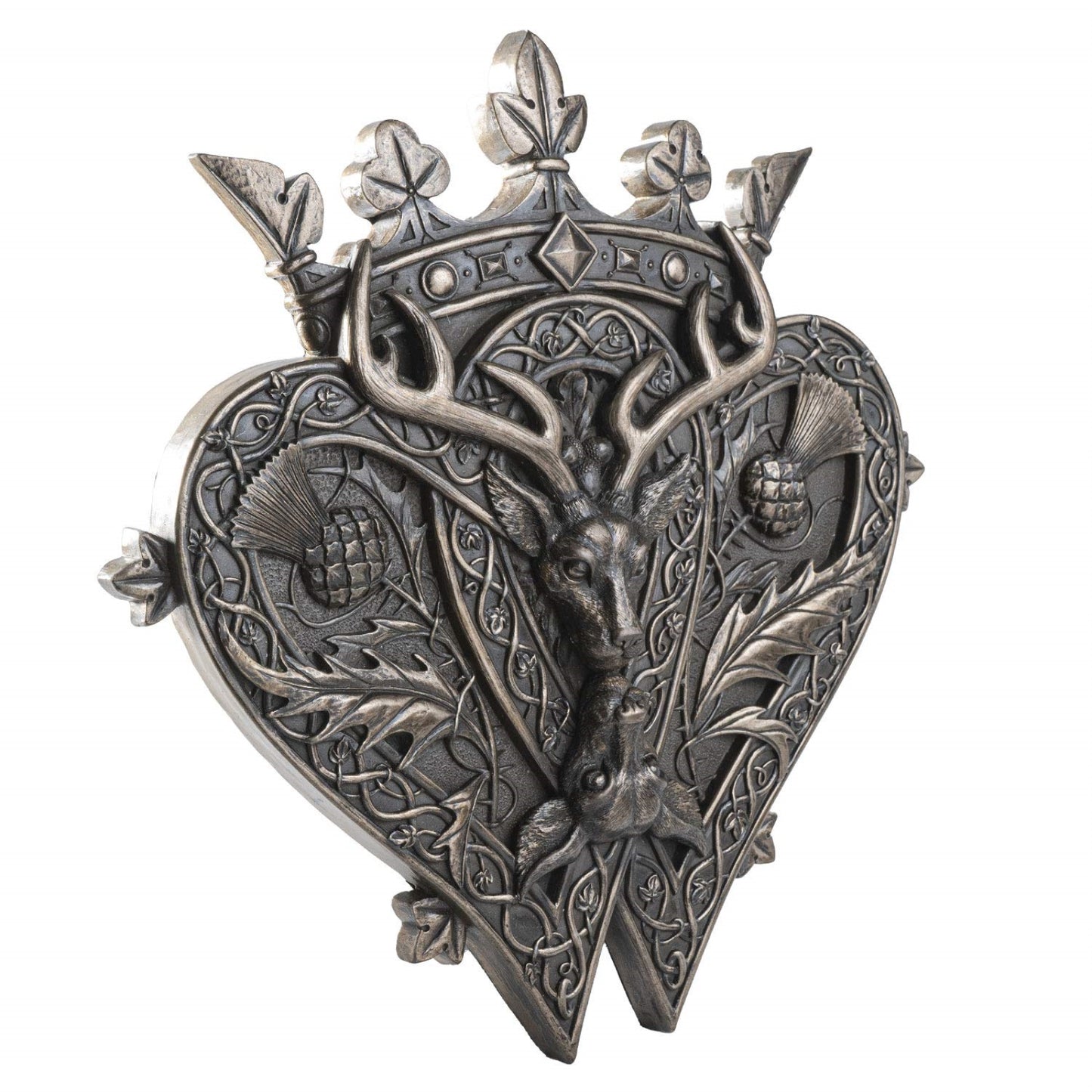 Highland Scots Luckenbooth Wall Plaque With Stag and Thistle by Maxine Miller 10.75 x 11.25 inch