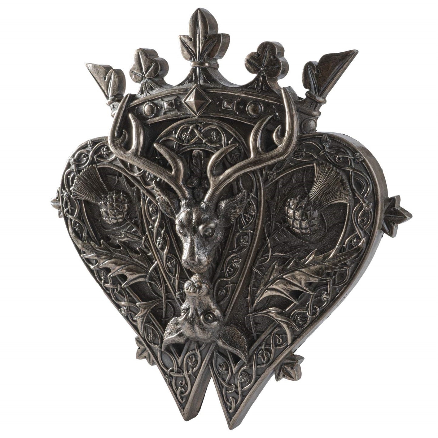 Highland Scots Luckenbooth Wall Plaque With Stag and Thistle by Maxine Miller 10.75 x 11.25 inch