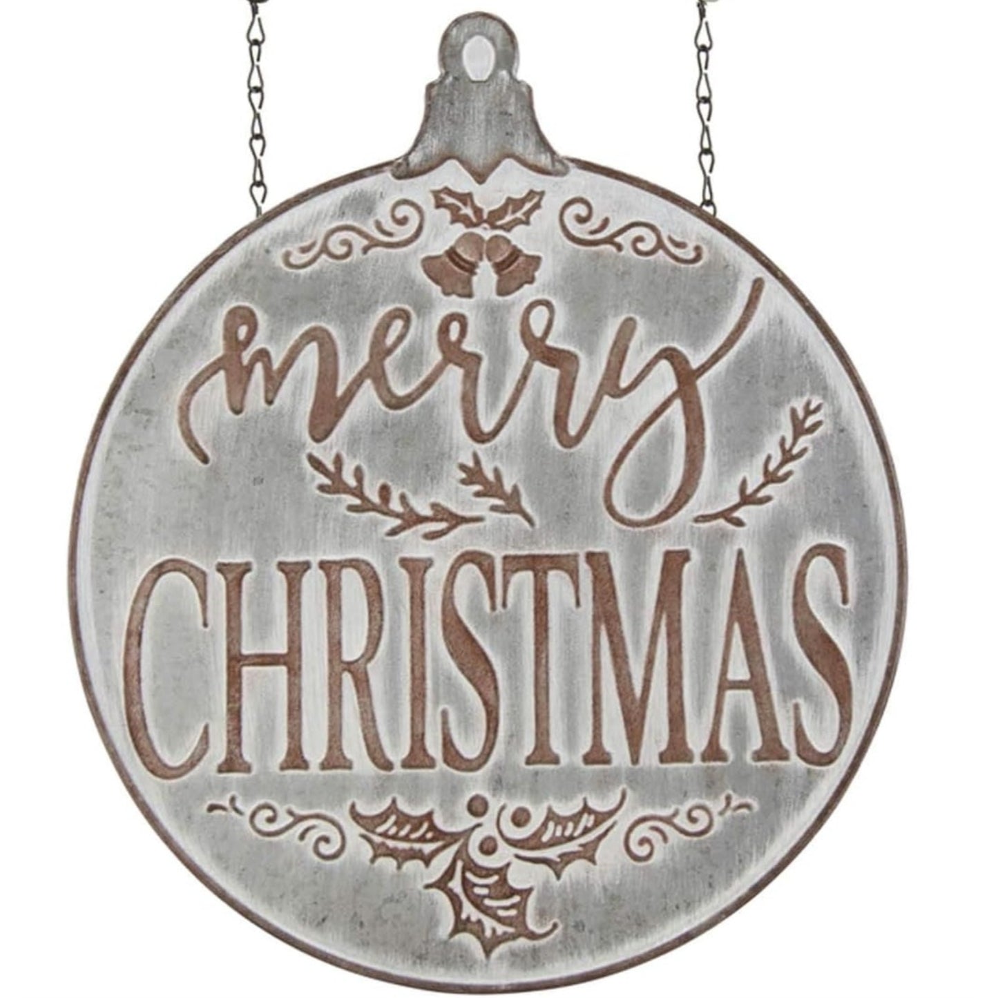 K&K Interiors Grey Metal Merry Christmas Double Sided Arrow Replacement Sign 13 inch - Arrow Sold Separately