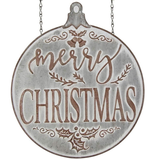 K&K Interiors Grey Metal Merry Christmas Double Sided Arrow Replacement Sign 13 inch - Arrow Sold Separately