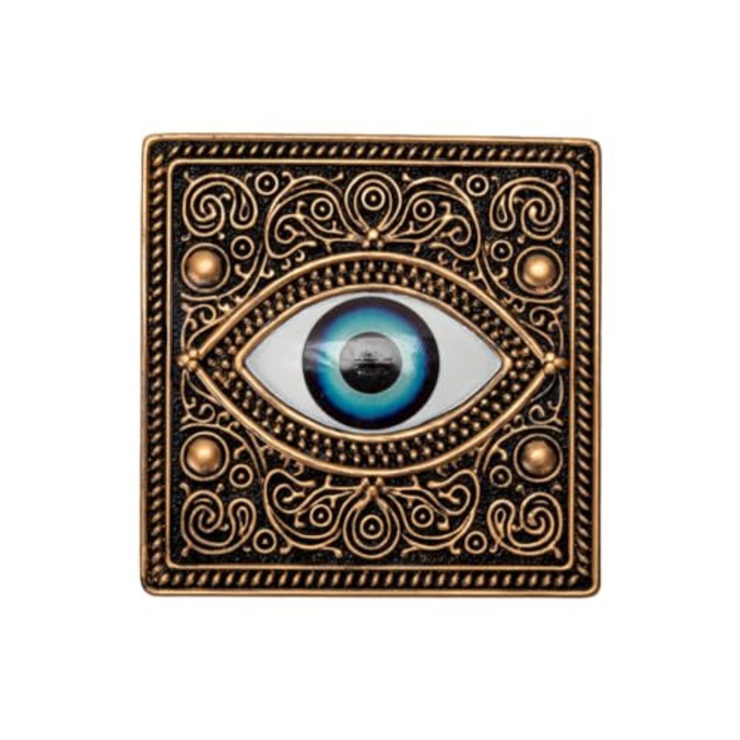 Evil Eye Square Resin Jewelry Trinket Keepsake Box Container 4.4 inch