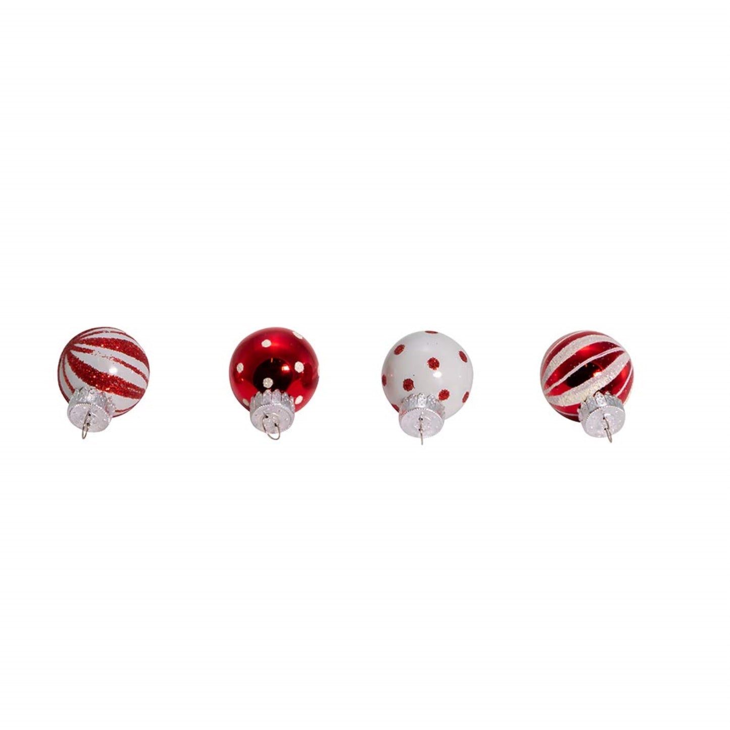 Kurt Adler 25mm Red and White Glass Deco Balls Miniature Christmas Tree Ornaments 12 piece set 1 inch