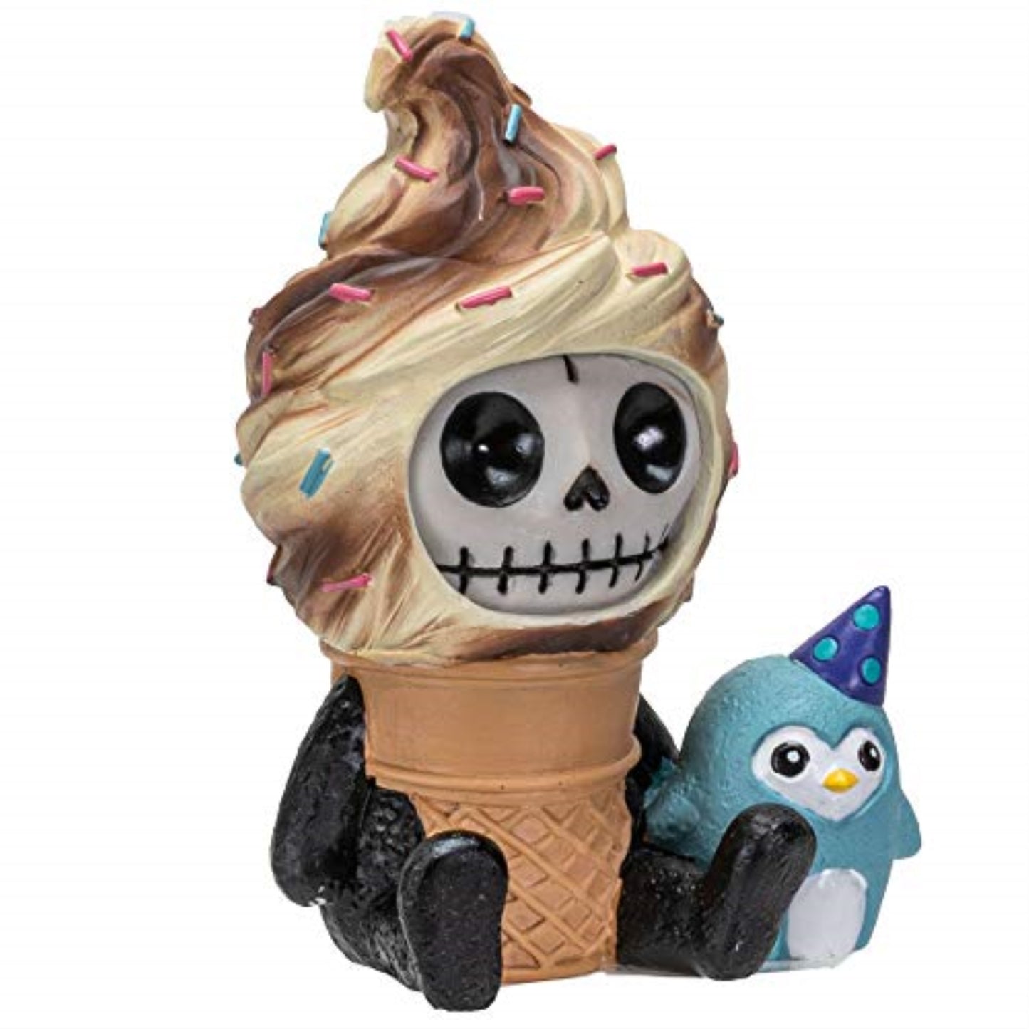 Furrybones Softo Skeleton in Ice Cream Cone Figurine 3 inch