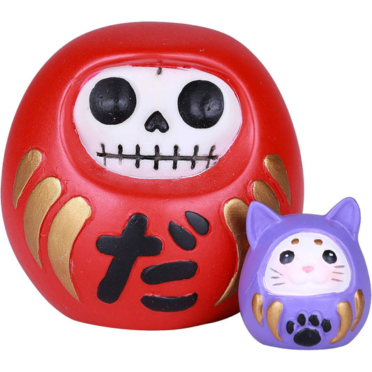 Furrybones Daruma Skeleton in Red Japanese Good Luck Charm Doll Costume Figurine