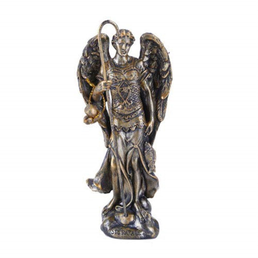 Small Saint Raphael Figurine Made of Polyresin 4.75 Inch Tall