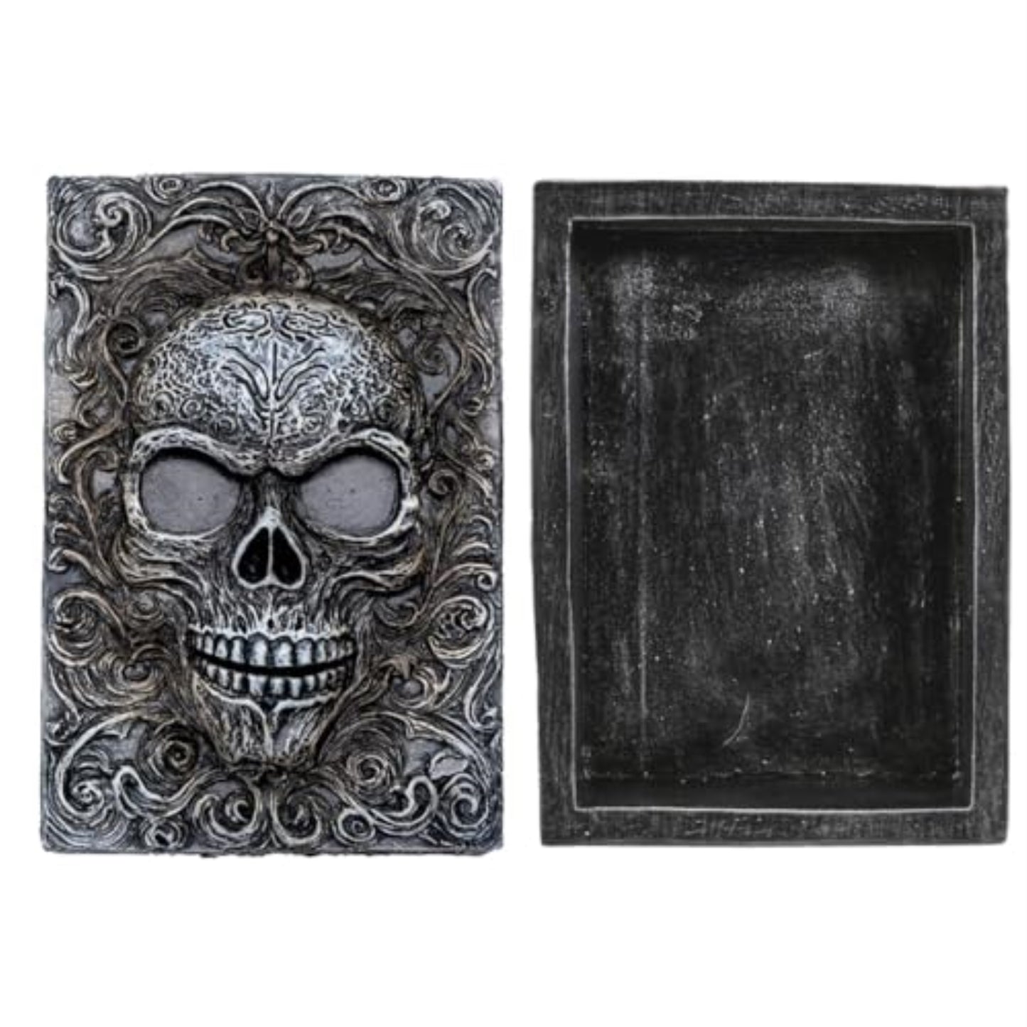 Skull Tarot Box Gothic Decorative Storage Container for Tarot Cards Jewelry Crystals or Trinkets Resin Keepsake Holder