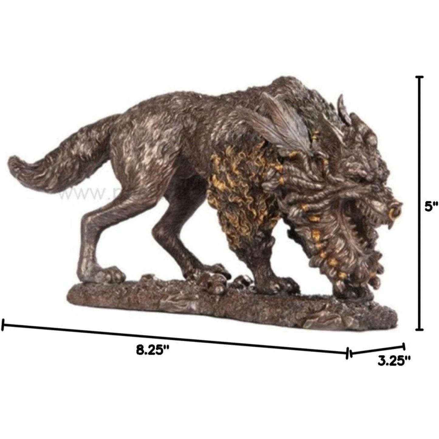 Fenrir Creature Mystical Beast Norse Mythology Statue Figurine 8.25 inch