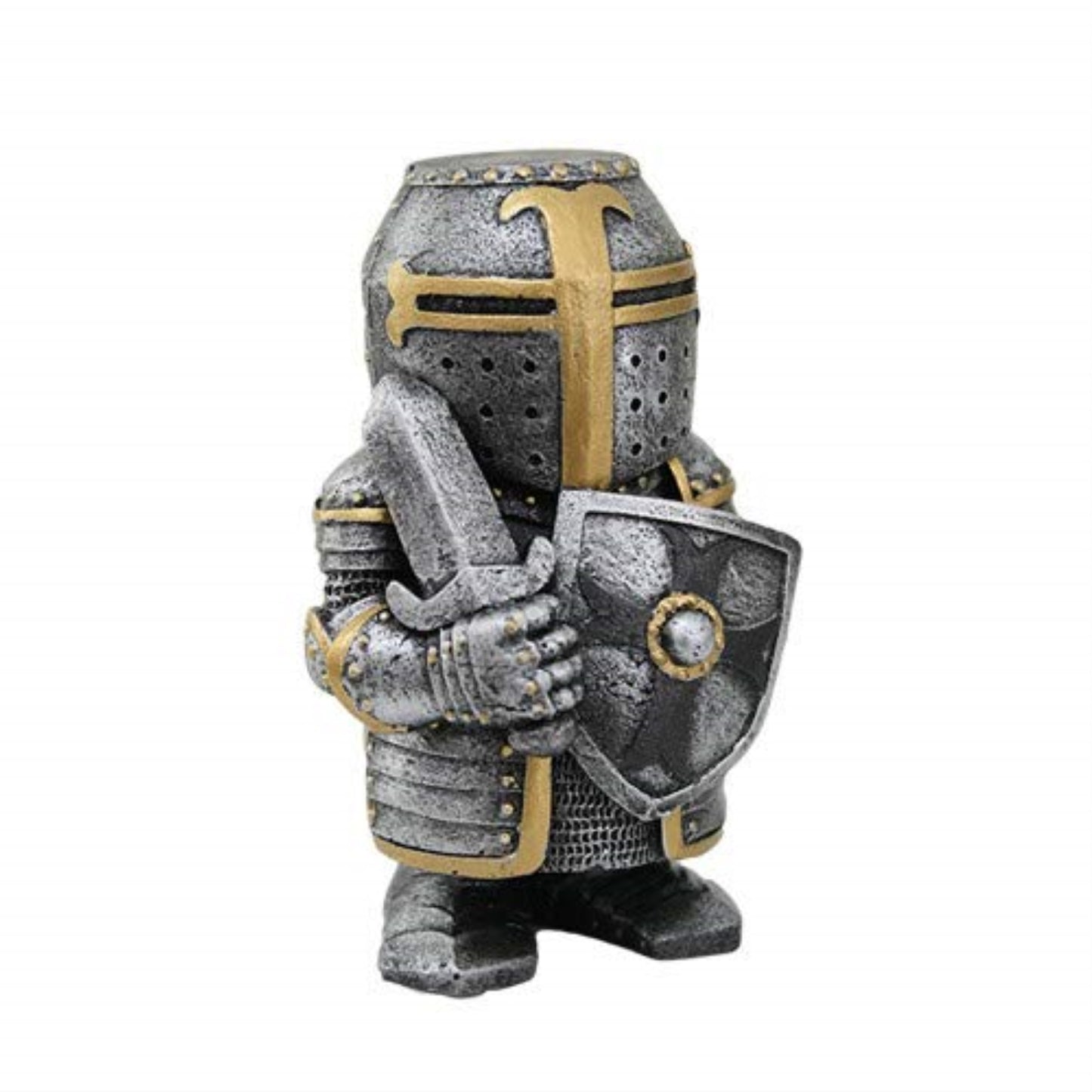 Armored Medieval Knight with Sword and Shield Statue Figurine 4.5 inch