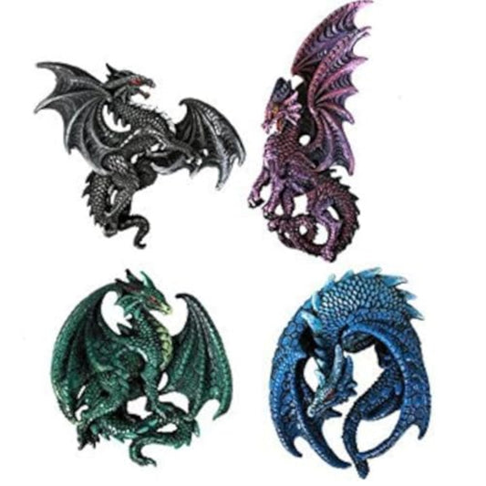 Dragon's Lair Ruth Thompson Set of 4 Collectible Sculptural Dragons Refrigerator Magnets Gift Decor