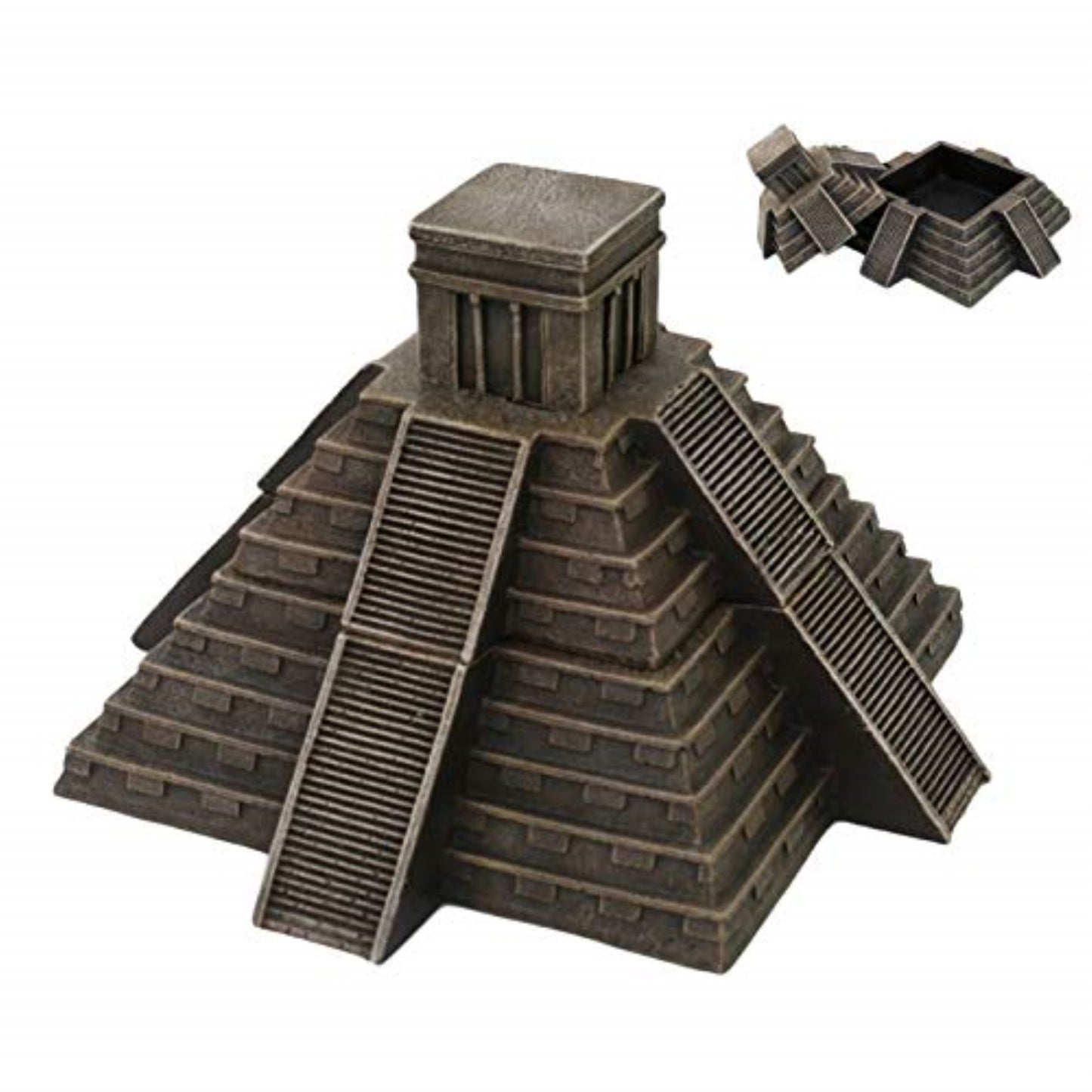 Mesoamerican Aztec Pyramid Jewelry Trinket Keepsake Box Desktop Decorative Accessory 5.25 inches