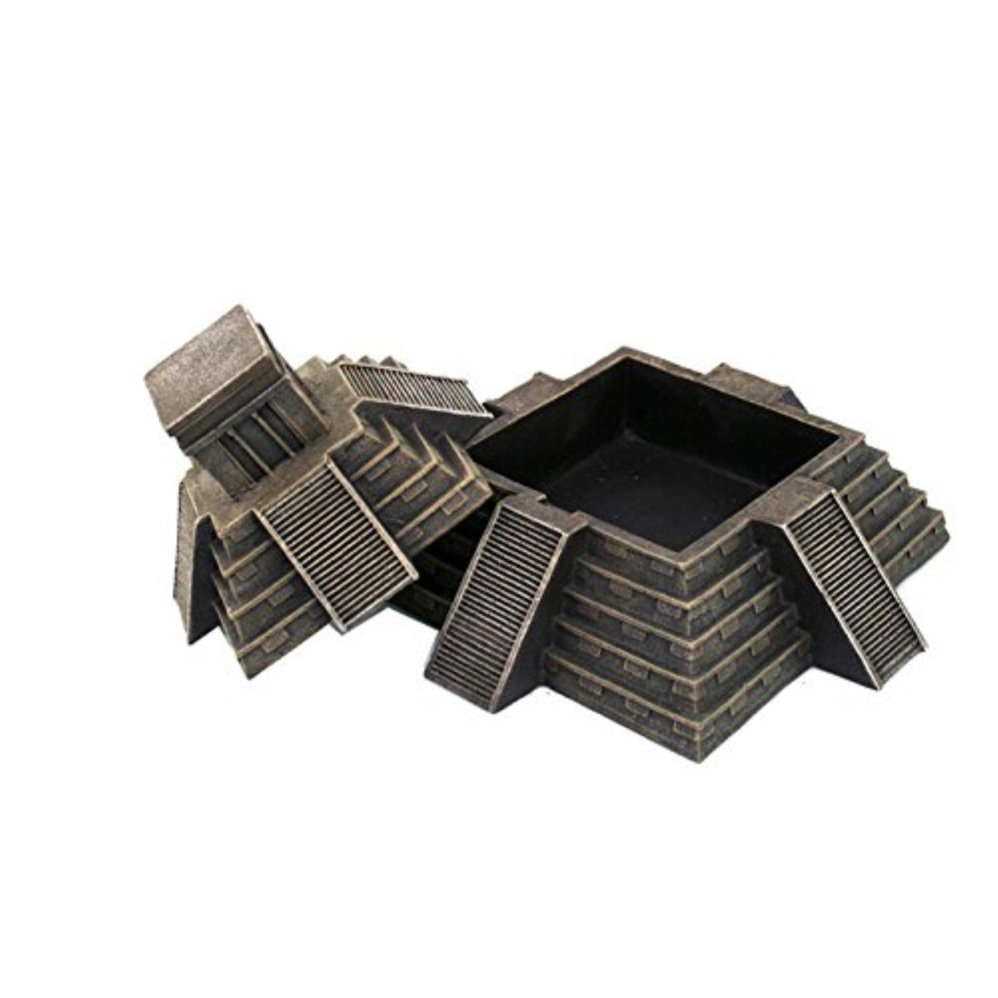Mesoamerican Aztec Pyramid Jewelry Trinket Keepsake Box Desktop Decorative Accessory 5.25 inches