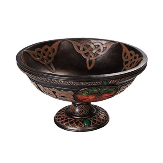 Tree of Life Yggdrasil Ceremonial Ritual Offering Bowl Celtic Knotwork 8.5 Diameter