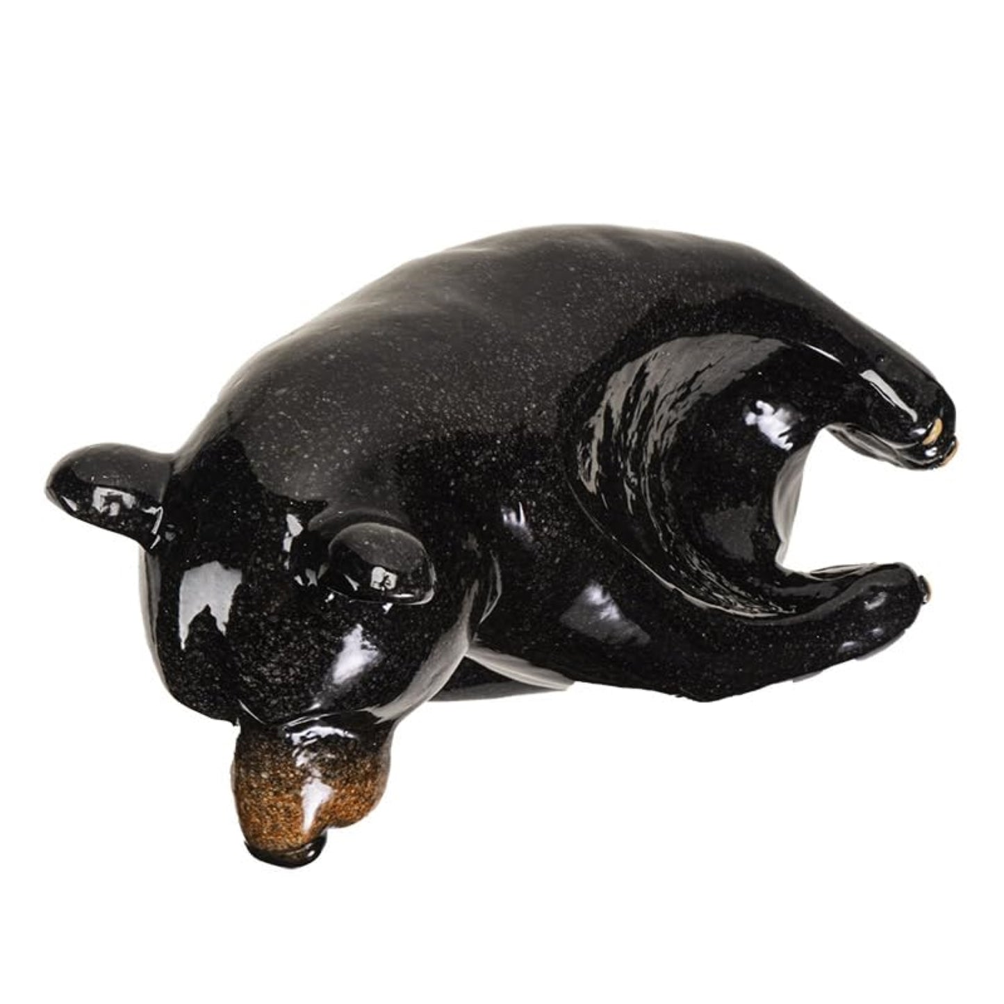 Black Bear Wine Bottle Holder Decorative Resin Wine Stand Single Bottle Display Rack for Kitchen 11.1 inch
