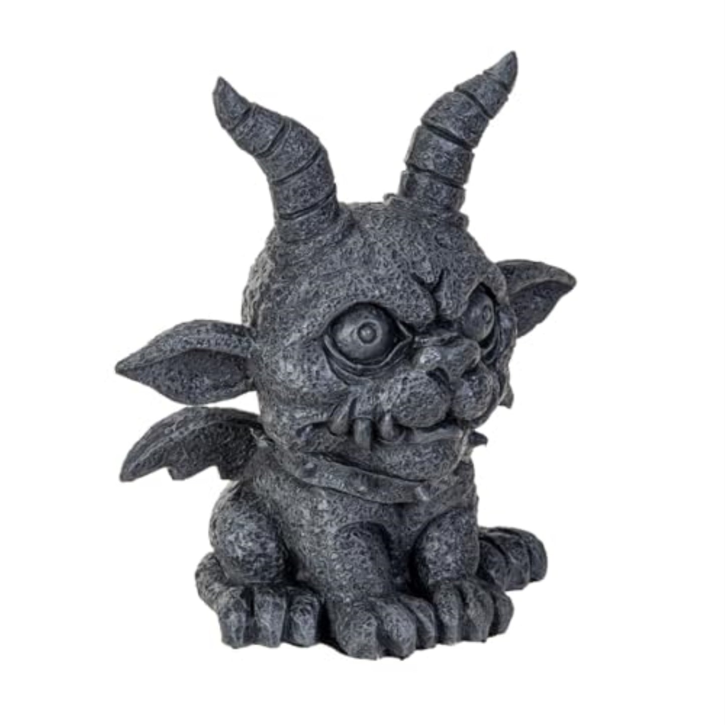 Gothic Gargoyle Agamon Resin Figurine Decorative Sculpture with Gray Stone-Look Finish 5.1 inch