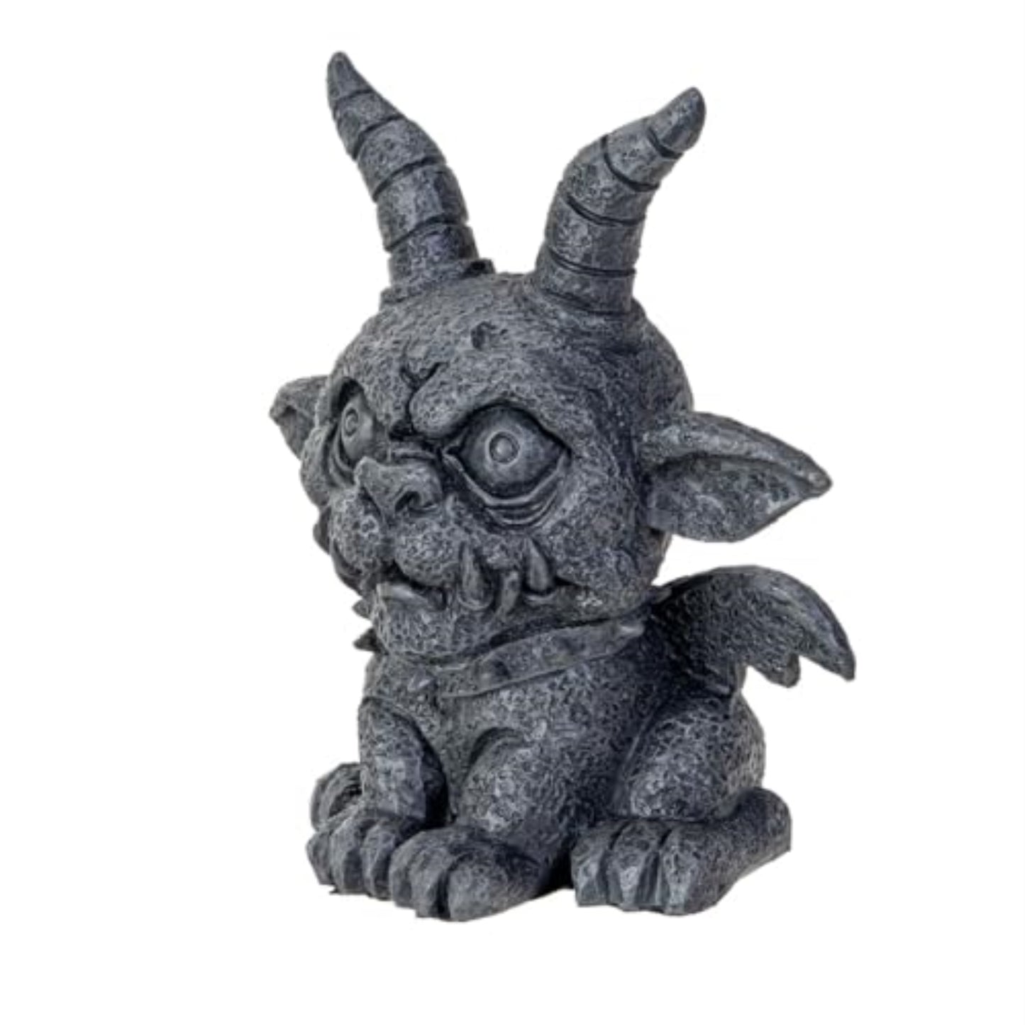 Gothic Gargoyle Agamon Resin Figurine Decorative Sculpture with Gray Stone-Look Finish 5.1 inch
