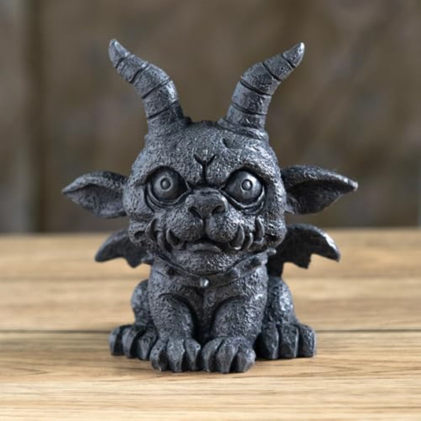 Gothic Gargoyle Agamon Resin Figurine Decorative Sculpture with Gray Stone-Look Finish 5.1 inch