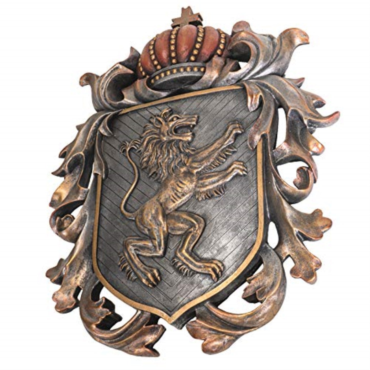 Heraldic Lion Crest Shield Wall Plaque Decoration 14 x 18 inch