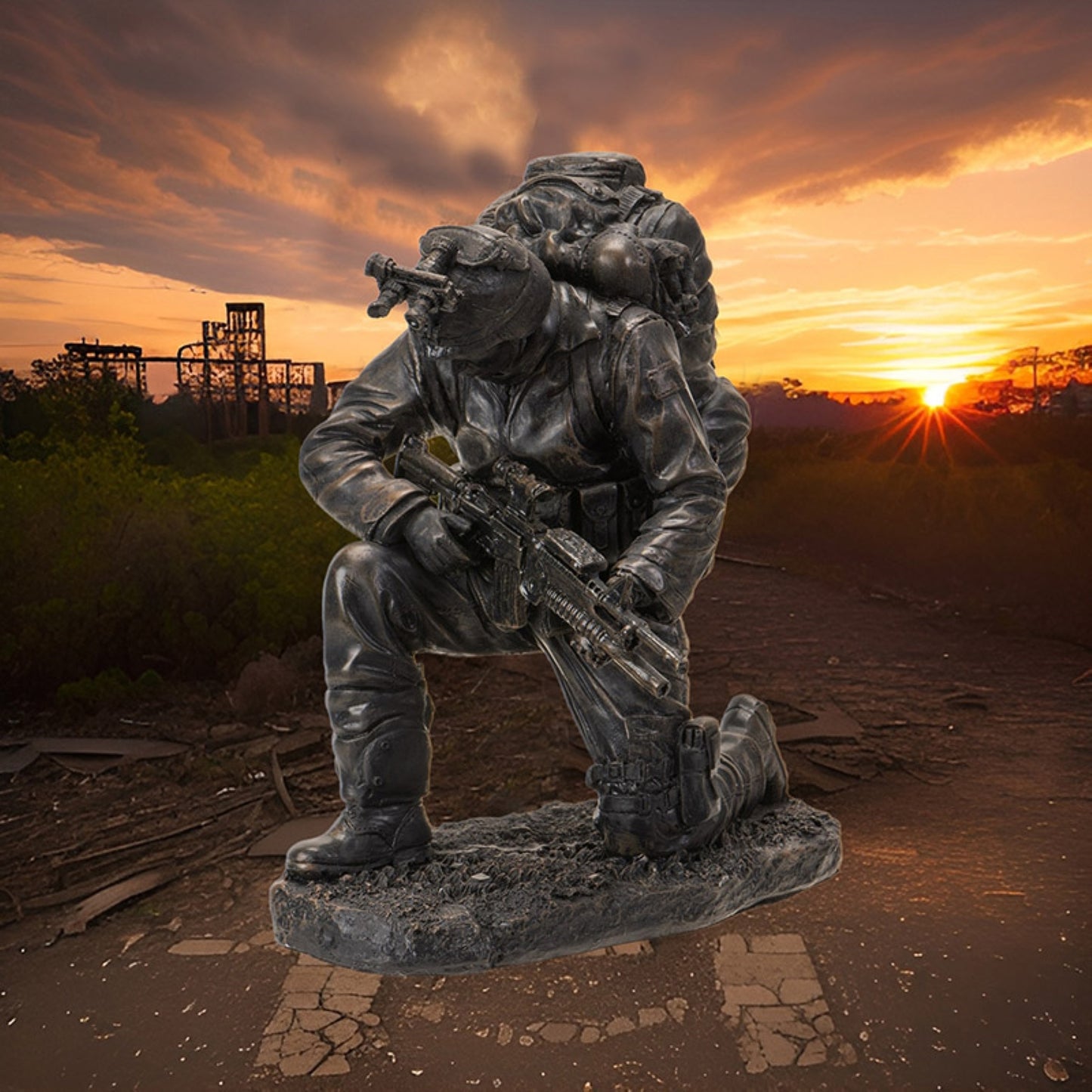 Prayer for The Safety of America's Finest Brave Soldier Military Heroes Collectible Figurine 6 inch