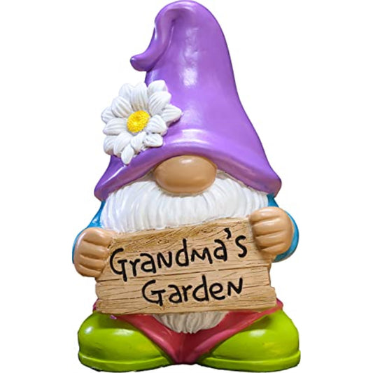 Spoontiques Grandma's Garden Gnome Decorative Resin Garden Statue Indoor or Outdoor Patio Garden Accessory