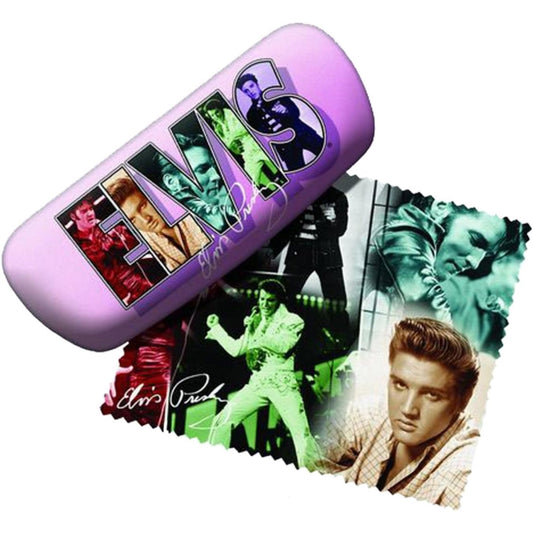 Elvis Presley Collage Eyeglass Case with Lens Cloth