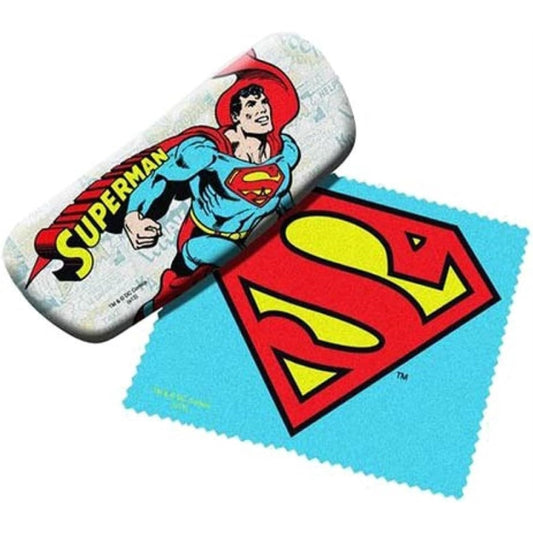 DC Comics Superman Symbol and Character Eyeglass Case with Lens Cloth