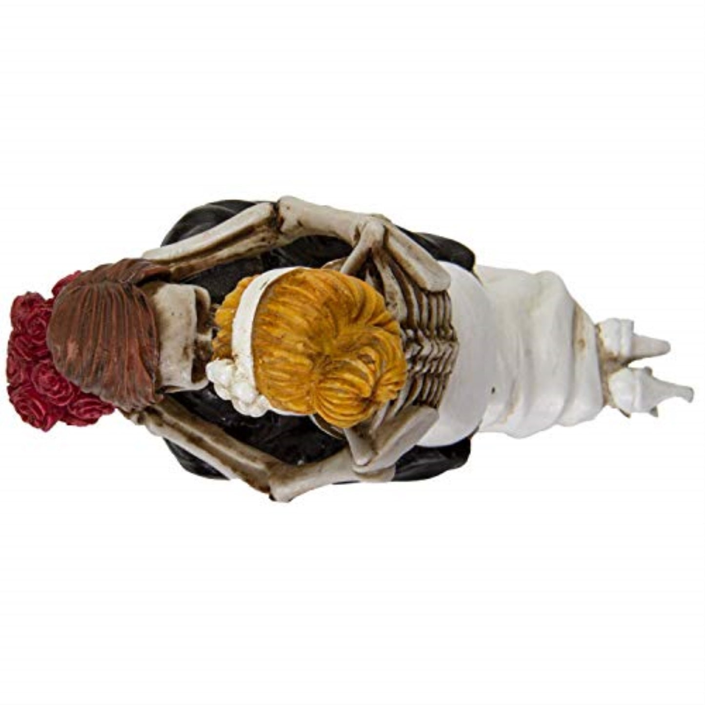 Love Never Dies Skeleton Bride and Groom Wedding Couple Resin Figurine 6.25 inch