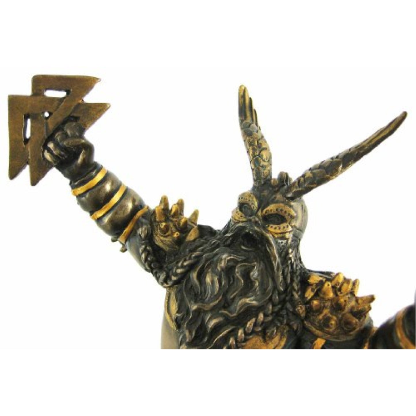 Norse God Odin Riding Horse Bronze Color Resin Statue Figurine  9 x 10.5 inch