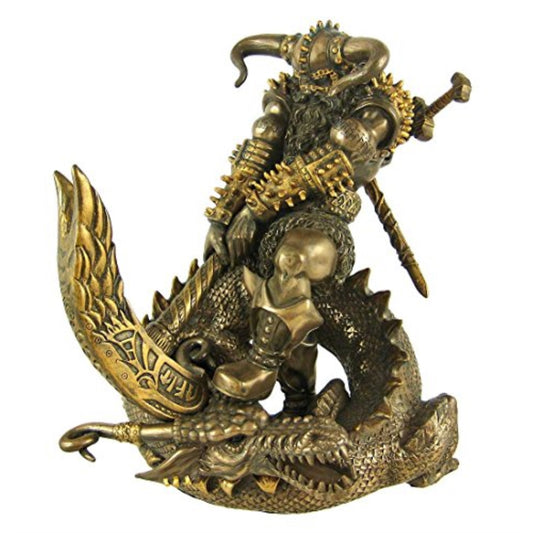 Thor God of Thunder and Serpent Resin Statue Figurine 8 inch