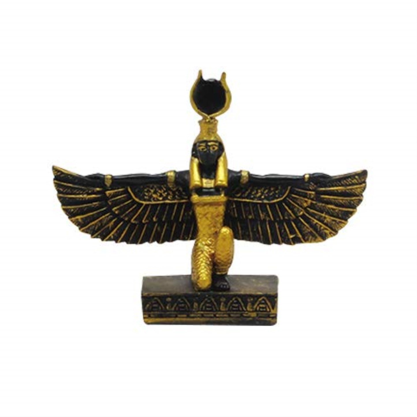 Egyptian Goddess Isis with Wings Open Resin Egypt Figurine 3 x 2.5 inch