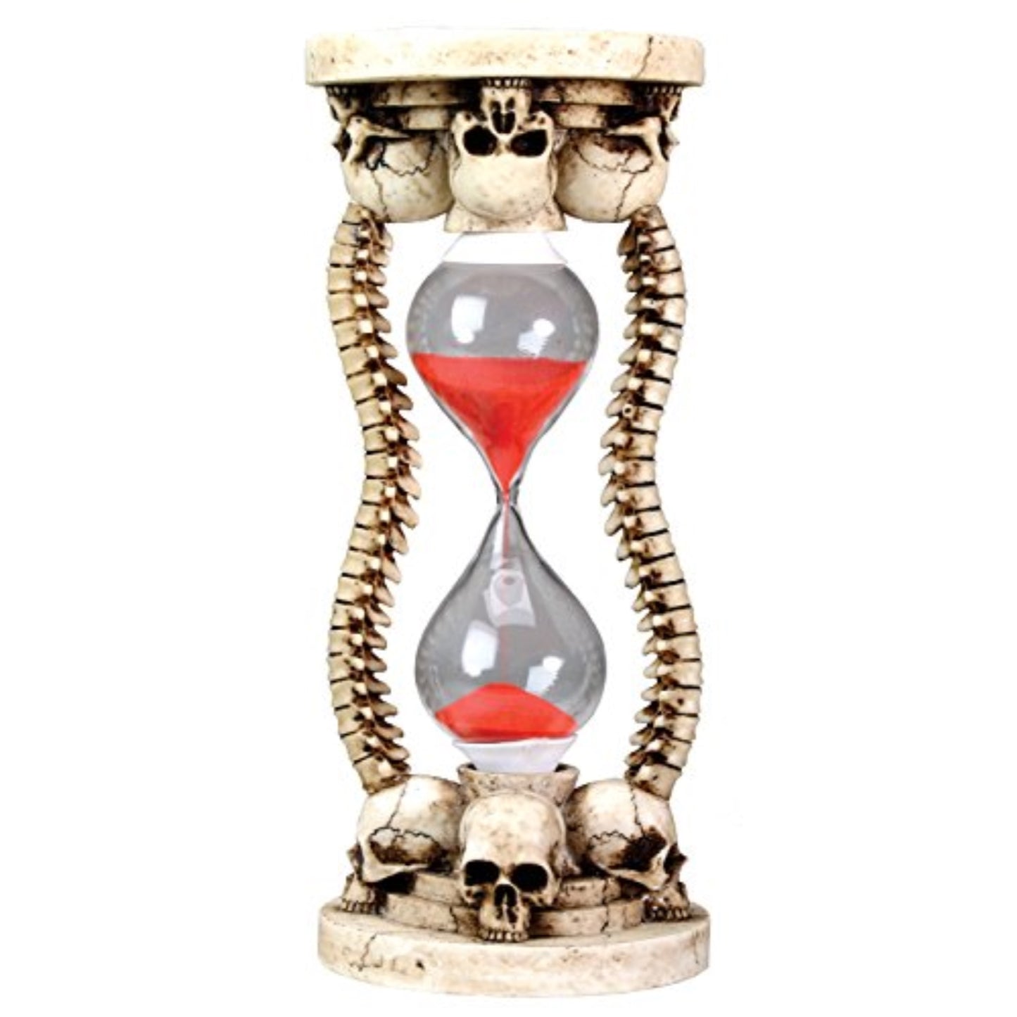 Skull Skeleton Sand Timer Resin Collectible Figurine 8 inch