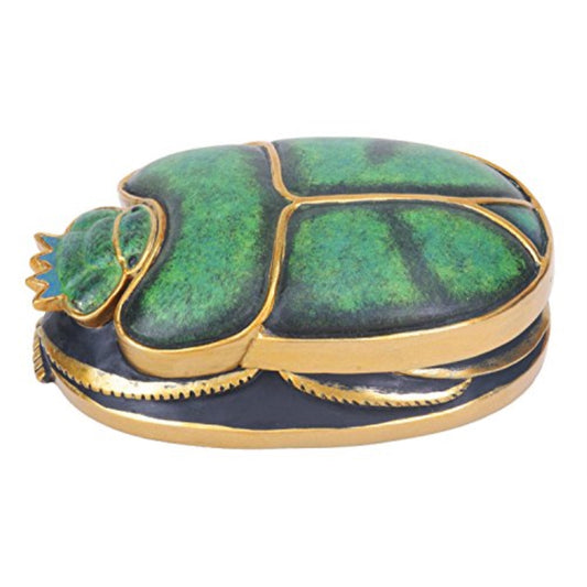 Green and Gold Scarab Egyptian Collectible Resin Figurine