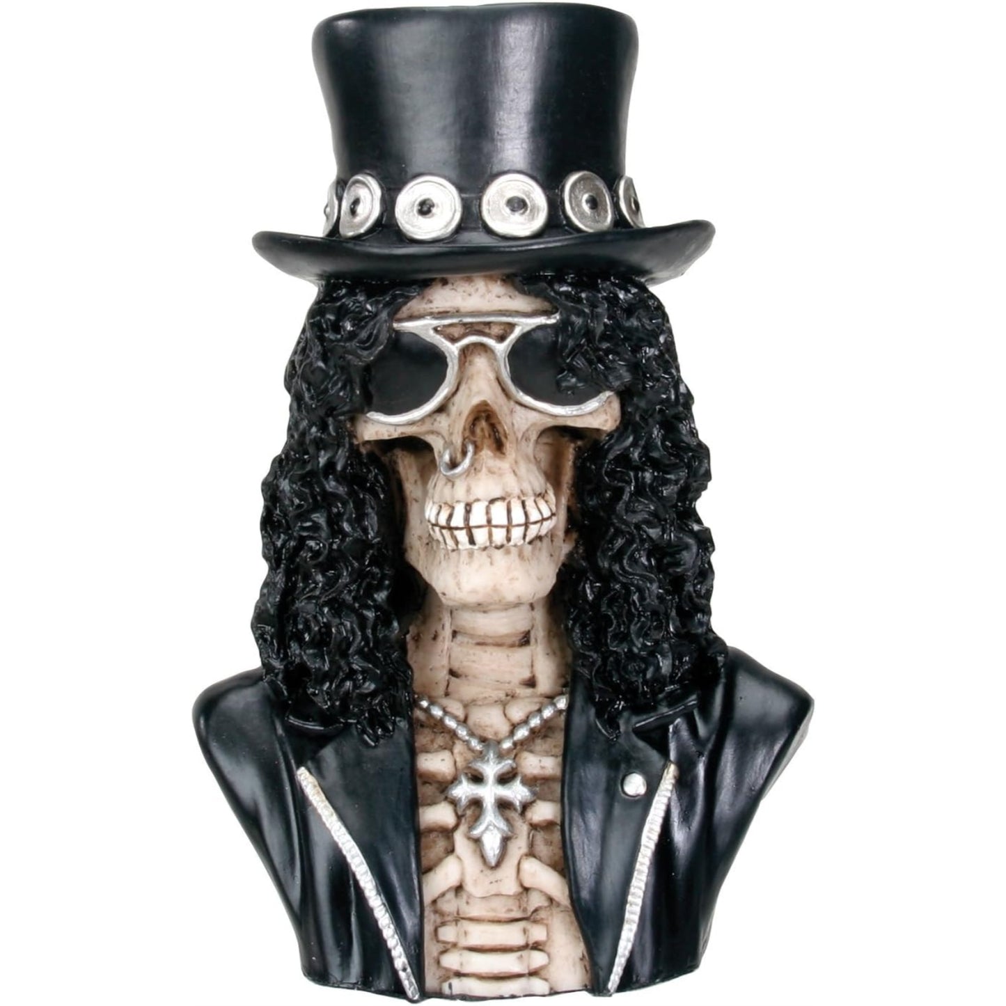 Sklash Skeleton in Top Hat Bust Figurine 4.75 inch