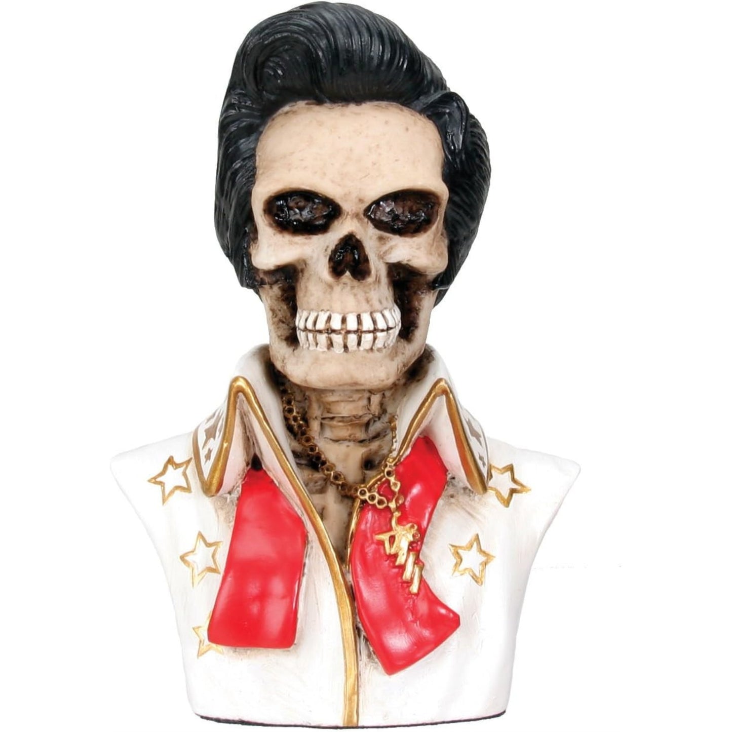 Elvis Skeleton Bust Collectible Resin Figurine 4.25 inch