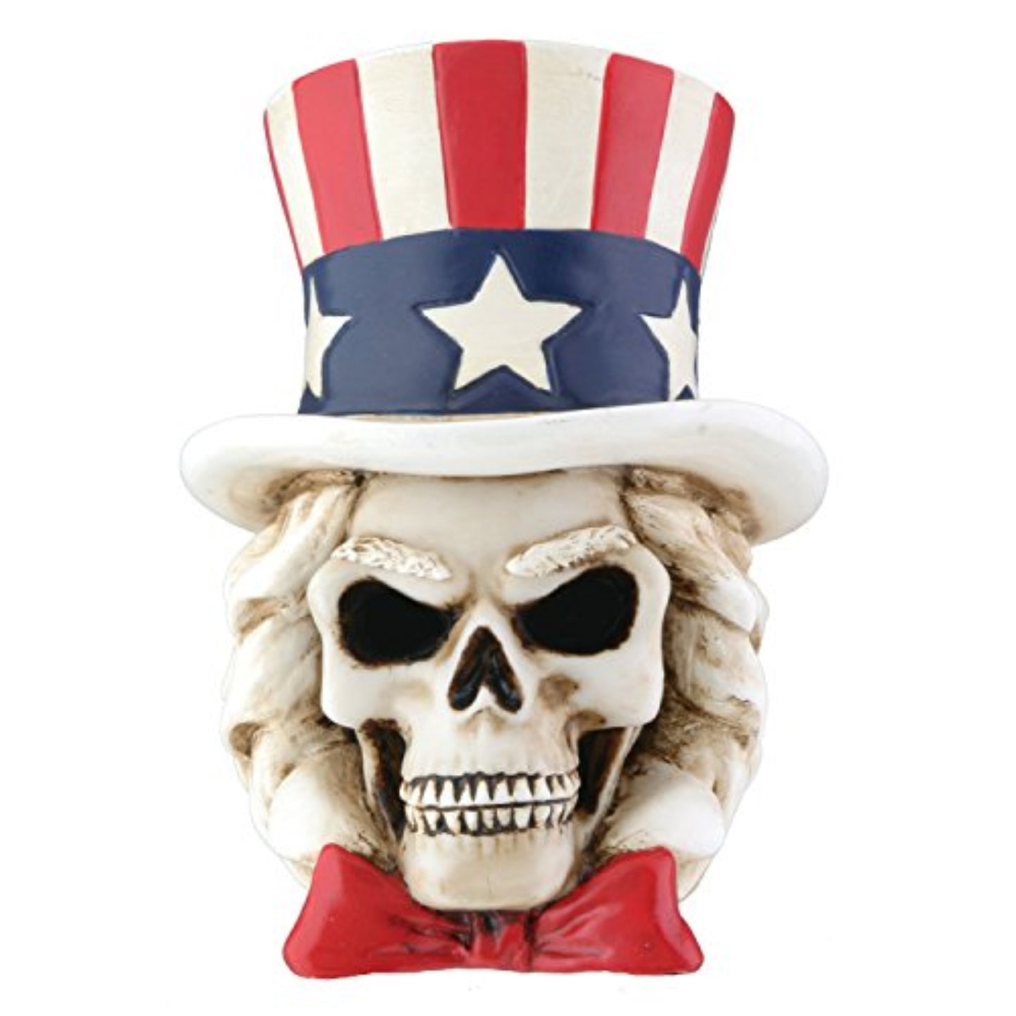 Uncle Sam Skeleton Head Collectible Skull Figurine 3 inch