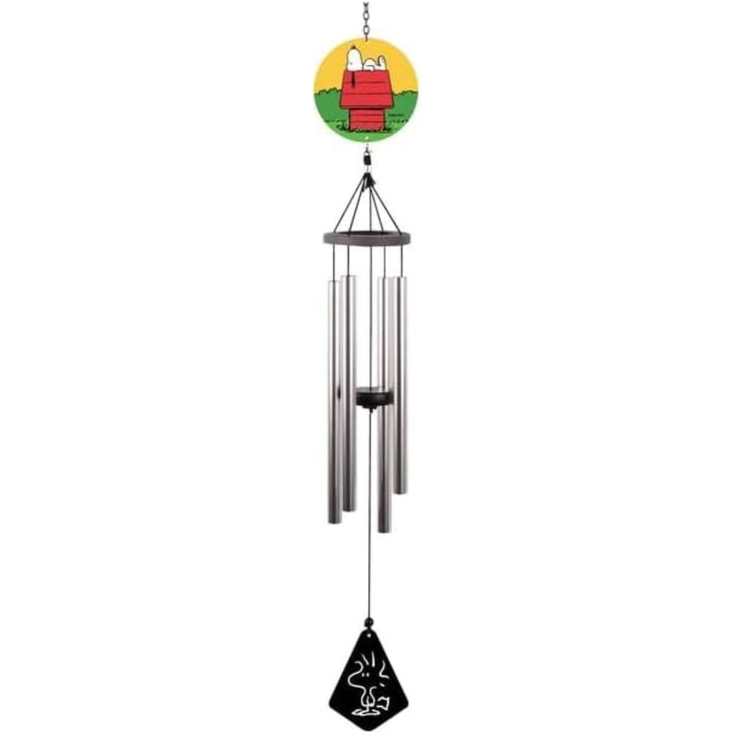Spoontiques Peanuts Snoopy on Dog House Metal Outdoor Garden Wind Chime 37 inch