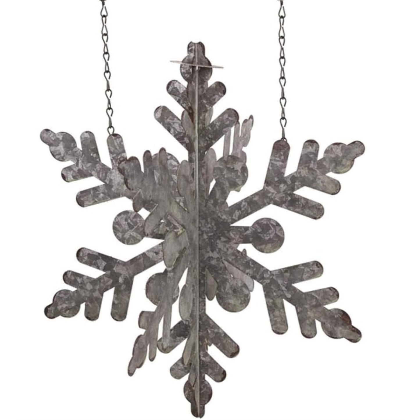 K&K Interiors 3D Tin Snowflake Christmas Arrow Replacement Sign 15.75 inch - Arrow Sold Separately
