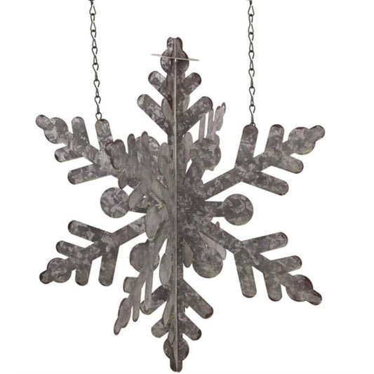 K&K Interiors 3D Tin Snowflake Christmas Arrow Replacement Sign 15.75 inch - Arrow Sold Separately