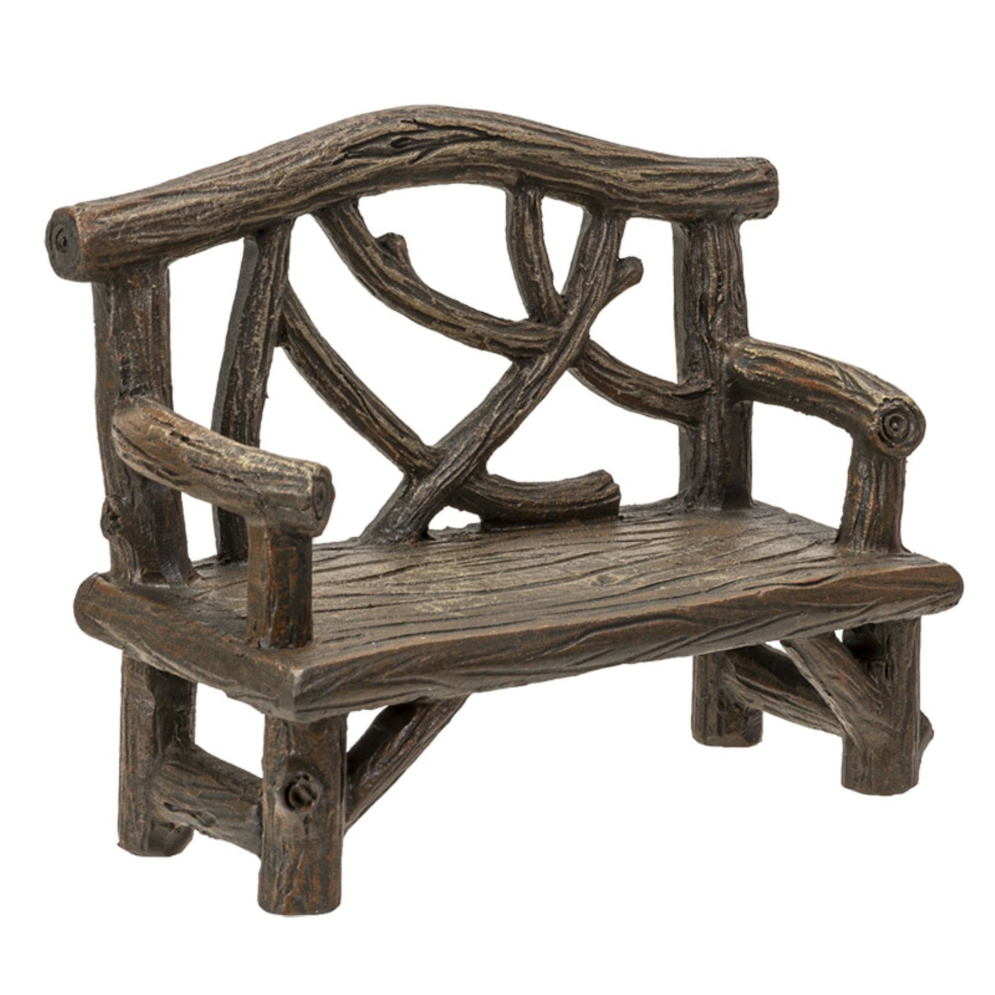 Enchanted Garden Tree Stump Bench Mini Fairy Garden Decorative Accessory 4 Inch Long