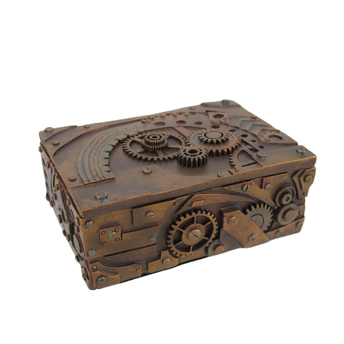 Steampunk Mechanical Gear Inspired Jewelry Trinket Keepsake Box Container 5 inch