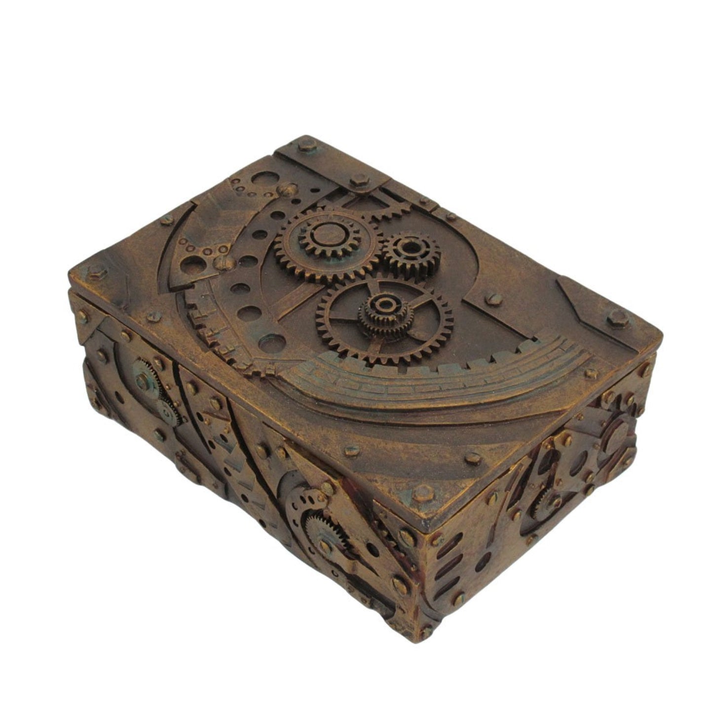 Steampunk Mechanical Gear Inspired Jewelry Trinket Keepsake Box Container 5 inch