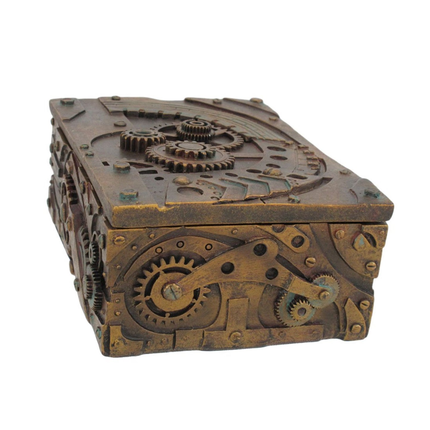 Steampunk Mechanical Gear Inspired Jewelry Trinket Keepsake Box Container 5 inch