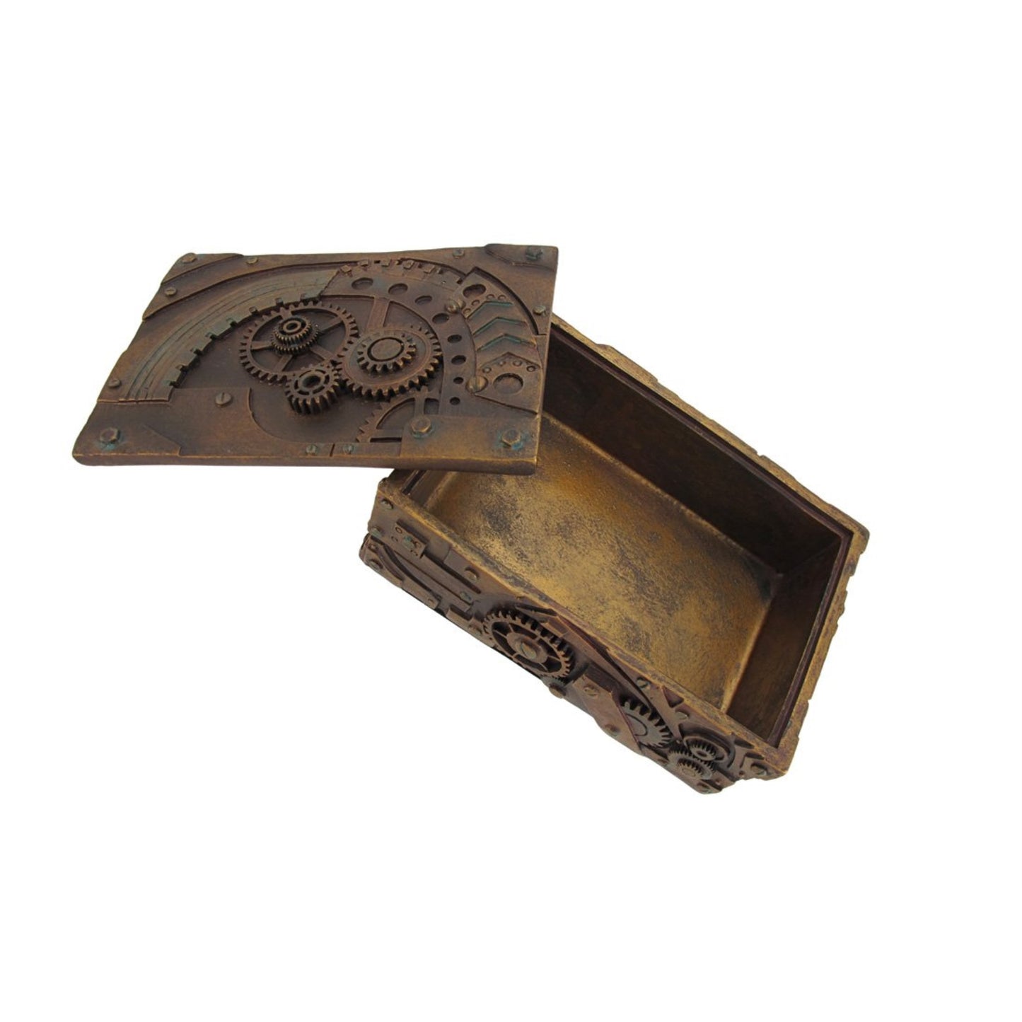 Steampunk Mechanical Gear Inspired Jewelry Trinket Keepsake Box Container 5 inch
