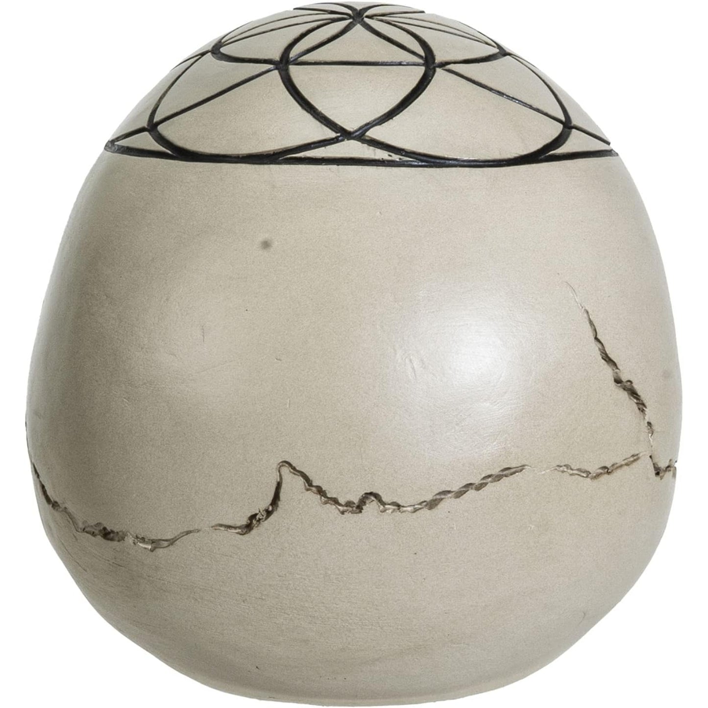 Sacred Geometry Seed of Life Human Skull Figurine 6.25 inch