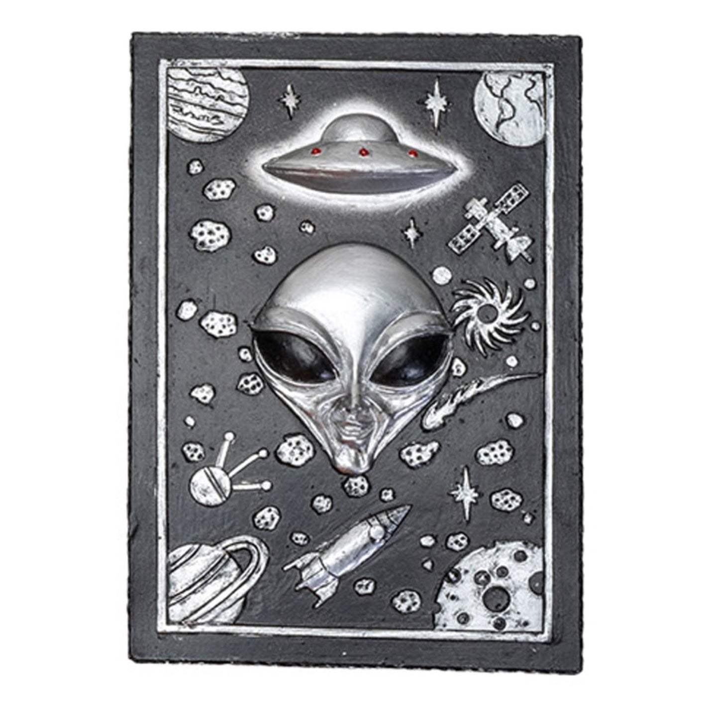 UFO Alien Sci-fi Spaceship Jewelry Trinket Keepsake Lidded Box 5.6 inches Long